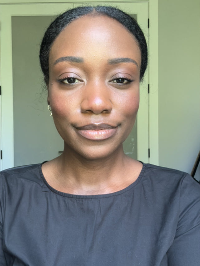 BRITTANY after using the revive day and night lip balm. lips appear plump and moist with a healthy sheen